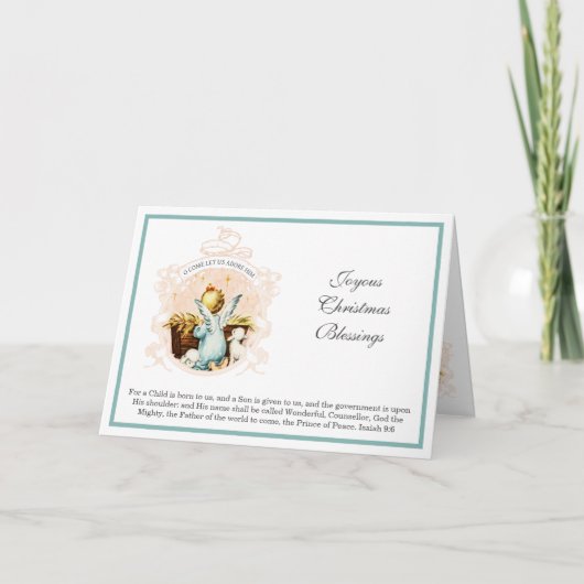 Kerstfoto Nativiteit Jezus engelen Holi Feestdagen Kaart (Voorkant)