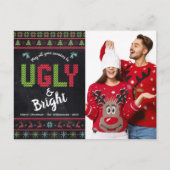 Kerstfoto Nordic Ugly Sweater Fun Chalkboard Feestdagenkaart (Voorkant)