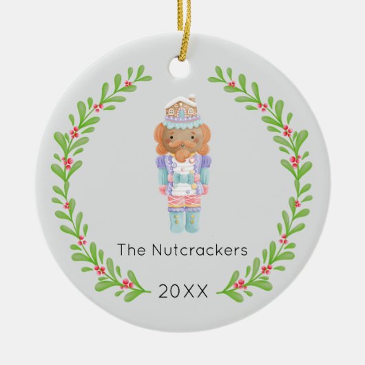 Kerstfoto Notenkraker Keramisch Ornament (Voorkant)