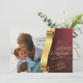 Kerstfoto om te bewerken feestdagenkaart (Staand voorkant)