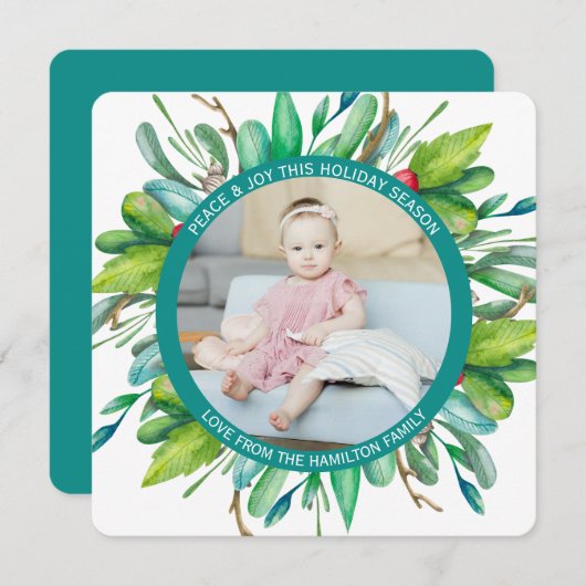 kerstfoto op maat feestdagenkaart (Voorkant / Achterkant)