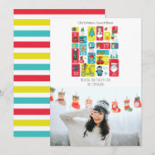 Kerstfoto op persoonlijke advertentie feestdagenkaart (Voorkant / Achterkant)