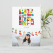 Kerstfoto op persoonlijke advertentie feestdagenkaart (Staand voorkant)