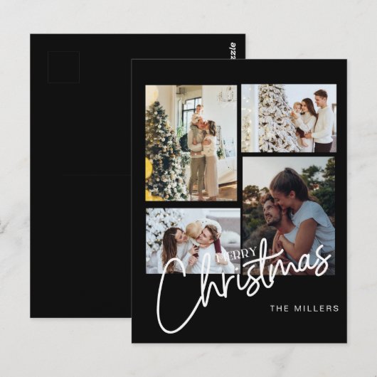 Kerstfoto Ornament, Fotocollage Kerst Briefkaart (Voorkant / Achterkant)