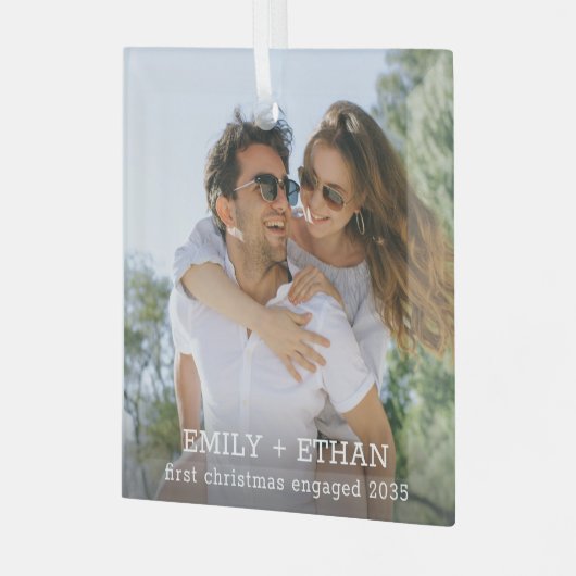 Kerstfoto Ornament | Modern Custom Minimal (Voorkant links)