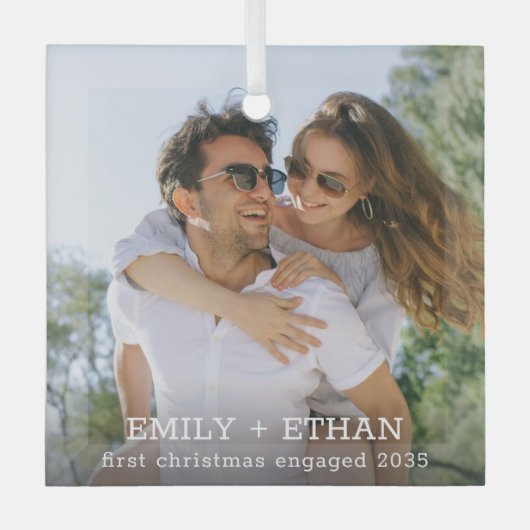 Kerstfoto Ornament | Modern Custom Minimal (Voorkant)