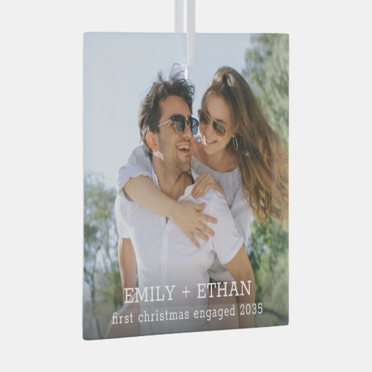 Kerstfoto Ornament | Modern Custom Minimal (Voorkant Rechts)