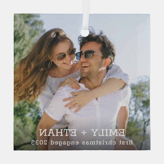 Kerstfoto Ornament | Modern Custom Minimal (Achterkant)