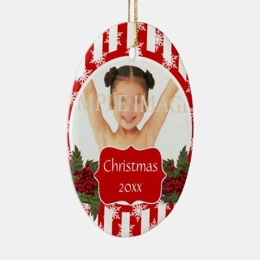 kerstfoto PERSONALIZE Keramisch Ornament (Rechts)