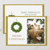 kerstfoto Persoonlijke naam Afbeelding legant Feestdagenkaart (Voorkant / Achterkant)