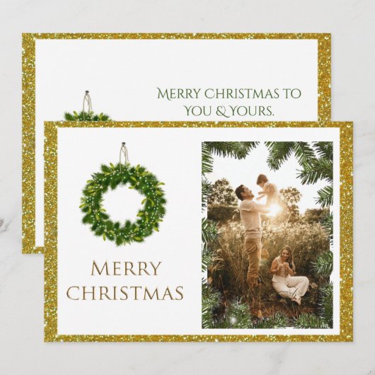 kerstfoto Persoonlijke naam Afbeelding legant Feestdagenkaart (Voorkant / Achterkant)