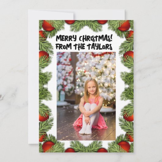 KERSTFOTO PLAT SCRIPT SCRIPT WENSKAART CUSTOM FEESTDAGENKAART (Voorkant)