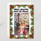 KERSTFOTO PLAT SCRIPT SCRIPT WENSKAART CUSTOM FEESTDAGENKAART (Voorkant / Achterkant)