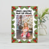 KERSTFOTO PLAT SCRIPT SCRIPT WENSKAART CUSTOM FEESTDAGENKAART (Staand voorkant)