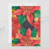 kerstfoto Poinsettia Feestdagenkaart (Achterkant)