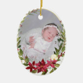 Kerstfoto Poinsettia Keramisch Ornament (Voorkant)