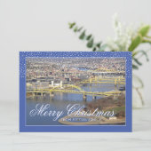 KERSTFOTO | Prettig Kerstfeest vanuit Pittsburgh Feestdagenkaart (Staand voorkant)