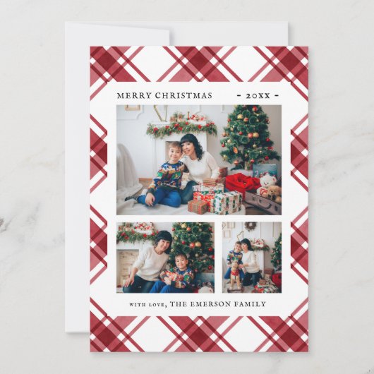 Kerstfoto Red Pset Feestdagenkaart (Voorkant)