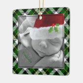 kerstfoto: Red Truck Green Pset Keramisch Ornament (Links)