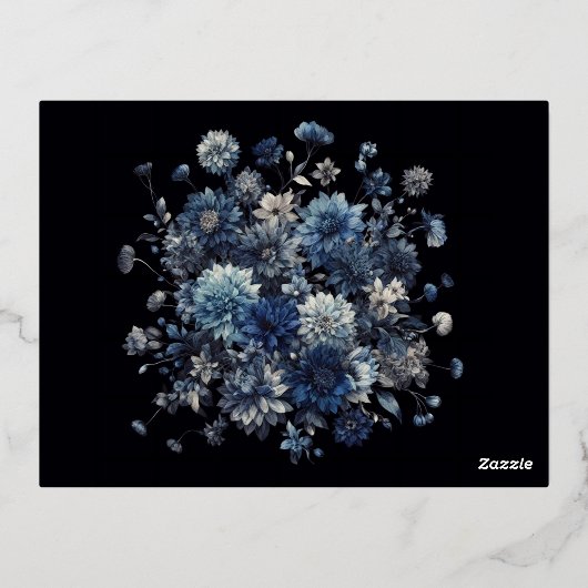 Kerstfoto  retro bloemenfoto folie feestdagen briefkaart (Achterkant)