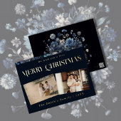 Kerstfoto  retro bloemenfoto folie feestdagen briefkaart