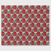 Kerstfoto rode vakantie cadeaupapier (Vlak)