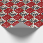 Kerstfoto rode vakantie cadeaupapier (Hoek)