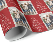 Kerstfoto rode vakantie cadeaupapier (Rol Hoek)