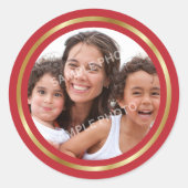  kerstfoto ronde sticker (Voorkant)