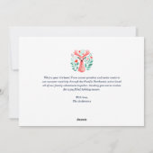 Kerstfoto Rood Bloemmotief Botanisch Groen Feestdagenkaart (Achterkant)