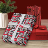 Kerstfoto rood inpakpapier