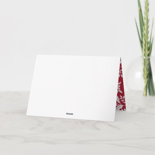 Kerstfoto rood, wit, Holly, feestelijk Feestdagen Kaart (Achterkant)