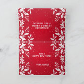 Kerstfoto rood, wit, Holly, feestelijk Feestdagen Kaart (Binnen)