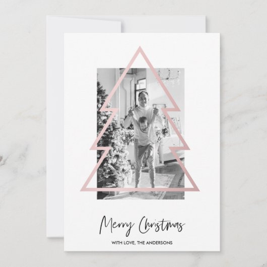 kerstfoto | Roos gouden kerstbomen (Voorkant)