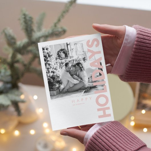 kerstfoto | Roze Happy Holiday