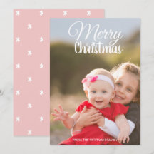 Kerstfoto Roze Patroon Terug