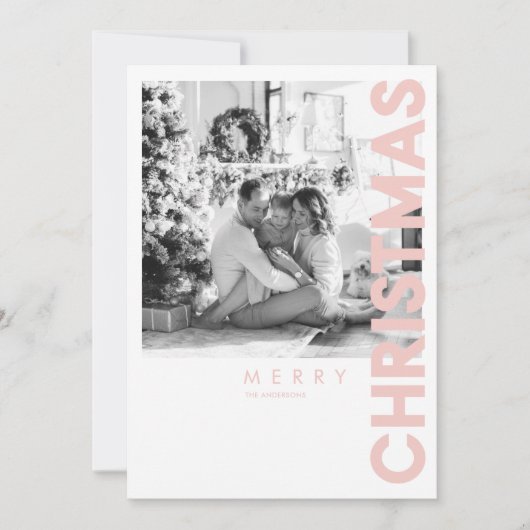 Kerstfoto | Roze Prettig Kerstfeest (Voorkant)