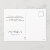 Kerstfoto Roze strik Coquette Garland Feestdagenkaart (Achterkant)