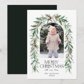 Kerstfoto Rustieke Mistletoe Holiday Kaart (Voorkant / Achterkant)