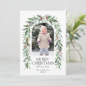 Kerstfoto Rustieke Mistletoe Holiday Kaart (Staand voorkant)