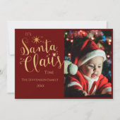 Kerstfoto Santa Claus Vakantie Kaart (Voorkant)