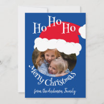 Kerstfoto Santa Hat Schattige Blauw