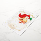 kerstfoto Santa Merry Gold Holiday-kaart Folie Feestdagenkaart (Gedraaid)