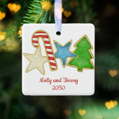 Kerstfoto Schattige Kleurrijke Whimsical Cookie Keramisch Ornament