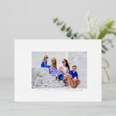 Kerstfoto Silver Pinstripe Folie Feestdagenkaart (Staand Voorkant)