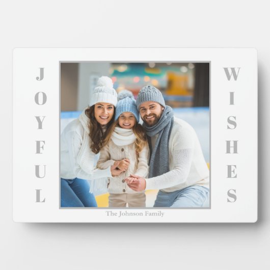 kerstfoto Silver Tabletop Plaque met Easel Fotoplaat (voorkant)