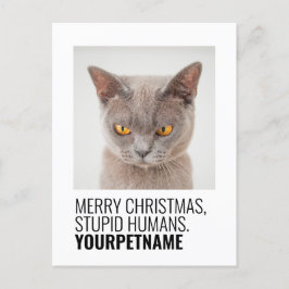 kerstfoto Simple Funny Pet Name Briefkaart