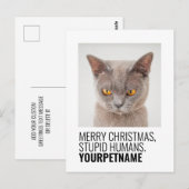 kerstfoto Simple Funny Pet Name Briefkaart (Voorkant / Achterkant)