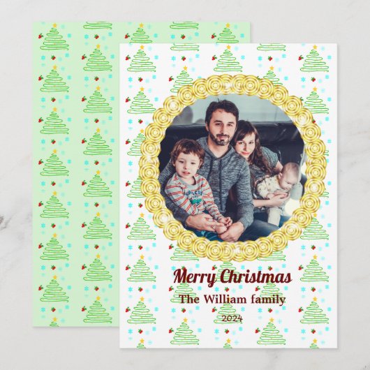 Kerstfoto sjabloon Kerstkaart (Voorkant / Achterkant)