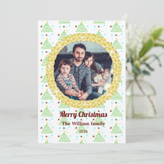 Kerstfoto sjabloon Kerstkaart (Staand voorkant)